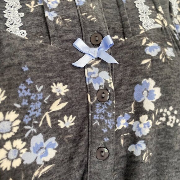 Carisma Flower‎ Floral Print Pajama PJ Dress Midi Length Nightgown Size Small - Picture 4 of 8